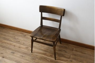 中古　ナラ材　柏木工(KASHIWA)　WILDERNESS(ウィルダネス)　木の温かみある風合いが魅力的なダイニングチェア(板座チェア、イス、椅子)(R-081311)