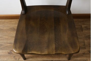中古　ナラ材　柏木工(KASHIWA)　WILDERNESS(ウィルダネス)　木の温かみある風合いが魅力的なダイニングチェア(板座チェア、イス、椅子)(R-081311)