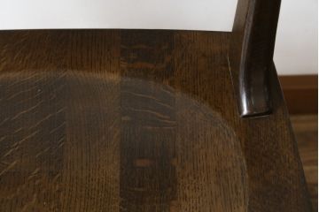 中古　ナラ材　柏木工(KASHIWA)　WILDERNESS(ウィルダネス)　木の温かみある風合いが魅力的なダイニングチェア(板座チェア、イス、椅子)(R-081311)
