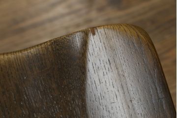 中古　ナラ材　柏木工(KASHIWA)　WILDERNESS(ウィルダネス)　木の温かみある風合いが魅力的なダイニングチェア(板座チェア、イス、椅子)(R-081311)