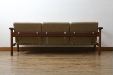 デンマークビンテージ　Hans J Wegner(ハンス・J・ウェグナー)　GETAMA (ゲタマ)　チーク材　GE280　トリプルソファ(3人掛け、3P、三人掛け、3シーター、ヴィンテージ)(R-081317)