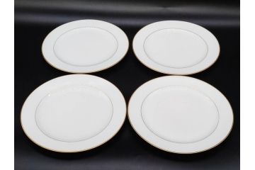 大倉陶園(OKURA、OAC)　オールド大倉　ゴールドライン　気品を感じるプレート4枚セット(金彩、白磁、洋食器、中皿)(R-081319)
