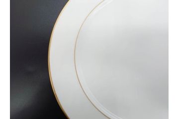 大倉陶園(OKURA、OAC)　オールド大倉　ゴールドライン　気品を感じるプレート4枚セット(金彩、白磁、洋食器、中皿)(R-081319)