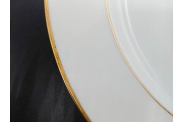 大倉陶園(OKURA、OAC)　オールド大倉　ゴールドライン　気品を感じるプレート4枚セット(金彩、白磁、洋食器、中皿)(R-081319)