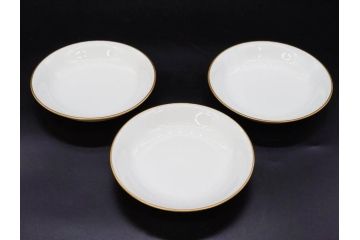大倉陶園(OKURA、OAC)　オールド大倉　ゴールドライン　艶やかな美しさのあるプレート8枚セット(金彩、白磁、洋食器、中皿、小皿、フルーツ皿)(R-081320)