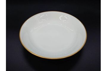 大倉陶園(OKURA、OAC)　オールド大倉　ゴールドライン　艶やかな美しさのあるプレート8枚セット(金彩、白磁、洋食器、中皿、小皿、フルーツ皿)(R-081320)