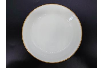 大倉陶園(OKURA、OAC)　オールド大倉　ゴールドライン　艶やかな美しさのあるプレート8枚セット(金彩、白磁、洋食器、中皿、小皿、フルーツ皿)(R-081320)