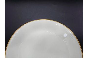 大倉陶園(OKURA、OAC)　オールド大倉　ゴールドライン　艶やかな美しさのあるプレート8枚セット(金彩、白磁、洋食器、中皿、小皿、フルーツ皿)(R-081320)