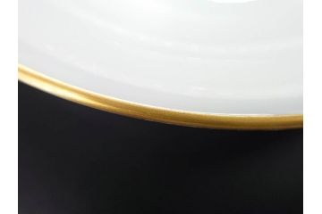 大倉陶園(OKURA、OAC)　オールド大倉　ゴールドライン　艶やかな美しさのあるプレート8枚セット(金彩、白磁、洋食器、中皿、小皿、フルーツ皿)(R-081320)