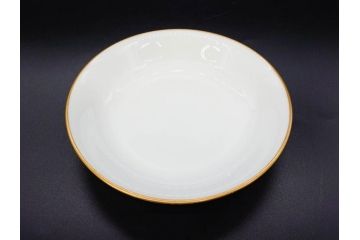 大倉陶園(OKURA、OAC)　オールド大倉　ゴールドライン　艶やかな美しさのあるプレート8枚セット(金彩、白磁、洋食器、中皿、小皿、フルーツ皿)(R-081320)