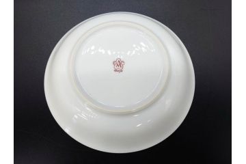 大倉陶園(OKURA、OAC)　オールド大倉　ゴールドライン　艶やかな美しさのあるプレート8枚セット(金彩、白磁、洋食器、中皿、小皿、フルーツ皿)(R-081320)