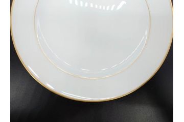 大倉陶園(OKURA、OAC)　オールド大倉　ゴールドライン　艶やかな美しさのあるプレート8枚セット(金彩、白磁、洋食器、中皿、小皿、フルーツ皿)(R-081320)
