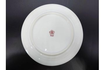 大倉陶園(OKURA、OAC)　オールド大倉　ゴールドライン　艶やかな美しさのあるプレート8枚セット(金彩、白磁、洋食器、中皿、小皿、フルーツ皿)(R-081320)