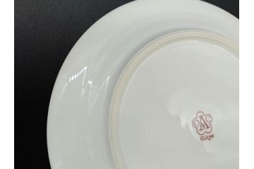 大倉陶園(OKURA、OAC)　オールド大倉　ゴールドライン　艶やかな美しさのあるプレート8枚セット(金彩、白磁、洋食器、中皿、小皿、フルーツ皿)(R-081320)