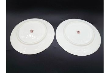 大倉陶園(OKURA、OAC)　オールド大倉　ゴールドライン　艶やかな美しさのあるプレート8枚セット(金彩、白磁、洋食器、中皿、小皿、フルーツ皿)(R-081320)