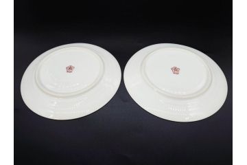 大倉陶園(OKURA、OAC)　オールド大倉　ゴールドライン　艶やかな美しさのあるプレート8枚セット(金彩、白磁、洋食器、中皿、小皿、フルーツ皿)(R-081320)