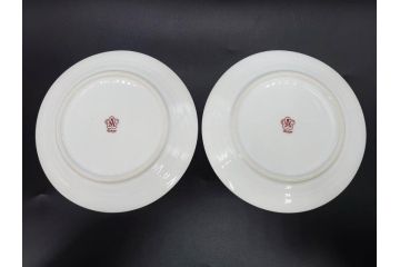 大倉陶園(OKURA、OAC)　オールド大倉　ゴールドライン　艶やかな美しさのあるプレート8枚セット(金彩、白磁、洋食器、中皿、小皿、フルーツ皿)(R-081320)