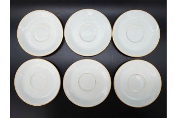 大倉陶園(OKURA、OAC)　オールド大倉　ゴールドライン　くつろぎの時間が楽しめるカップ&ソーサー6客セット(デミタス、C&S、金彩、白磁、洋食器)(R-081321)