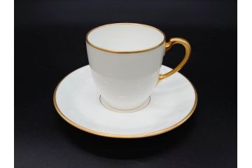 大倉陶園(OKURA、OAC)　オールド大倉　ゴールドライン　くつろぎの時間が楽しめるカップ&ソーサー6客セット(デミタス、C&S、金彩、白磁、洋食器)(R-081321)