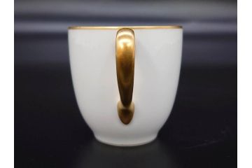 大倉陶園(OKURA、OAC)　オールド大倉　ゴールドライン　くつろぎの時間が楽しめるカップ&ソーサー6客セット(デミタス、C&S、金彩、白磁、洋食器)(R-081321)