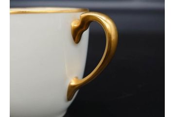 大倉陶園(OKURA、OAC)　オールド大倉　ゴールドライン　くつろぎの時間が楽しめるカップ&ソーサー6客セット(デミタス、C&S、金彩、白磁、洋食器)(R-081321)