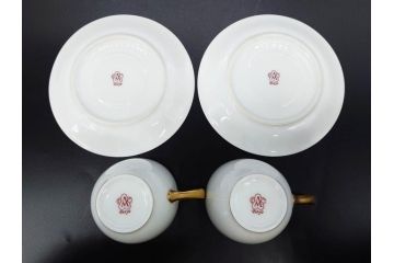大倉陶園(OKURA、OAC)　オールド大倉　ゴールドライン　くつろぎの時間が楽しめるカップ&ソーサー6客セット(デミタス、C&S、金彩、白磁、洋食器)(R-081321)