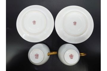 大倉陶園(OKURA、OAC)　オールド大倉　ゴールドライン　くつろぎの時間が楽しめるカップ&ソーサー6客セット(デミタス、C&S、金彩、白磁、洋食器)(R-081321)