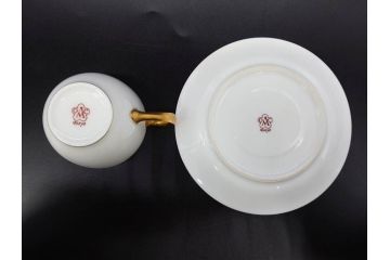 大倉陶園(OKURA、OAC)　オールド大倉　ゴールドライン　くつろぎの時間が楽しめるカップ&ソーサー6客セット(デミタス、C&S、金彩、白磁、洋食器)(R-081321)