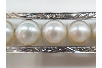 彫金　真珠　パール　SPM刻印　気品に満ちた帯留3点セット(藤?、花、帯留め、着物道具、和装小物、アクセサリー)(R-081322)　