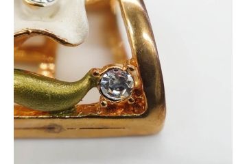 彫金　真珠　パール　SPM刻印　気品に満ちた帯留3点セット(藤?、花、帯留め、着物道具、和装小物、アクセサリー)(R-081322)　