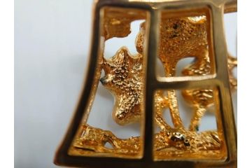 彫金　真珠　パール　SPM刻印　気品に満ちた帯留3点セット(藤?、花、帯留め、着物道具、和装小物、アクセサリー)(R-081322)　