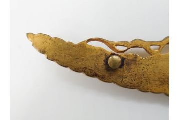 彫金　真珠　パール　SPM刻印　気品に満ちた帯留3点セット(藤?、花、帯留め、着物道具、和装小物、アクセサリー)(R-081322)　