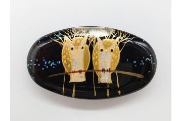 べっ甲(鼈甲)　螺鈿　色々な組合せが楽しめる帯留6点セット(瓢箪、ひょうたん、フクロウ、梟、波に千鳥、扇子、帯留め、着物道具、和装小物、アクセサリー)(R-081323)