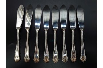 ビンテージ　イギリス　SHEFFIELD ENGLAND　EPNS A1　持ち手の繊細な細工が美しいカトラリーセット72点(ヴィンテージ、シェフィールド、ナイフ、フォーク、スプーン、洋食器、収納袋付き、英国)(R-081324)