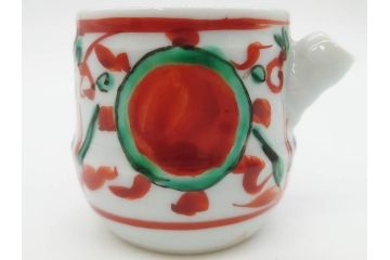 須田菁華　九谷焼　呉須赤絵　赤玉　鮮やかな色合いに気分も華やぐ急須(花、和食器、水注、茶道具、煎茶、茶器、水指、水差、共箱付き、ウコン布付き)(R-081325)