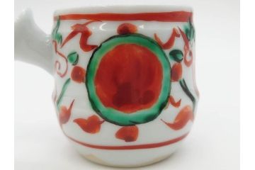 須田菁華　九谷焼　呉須赤絵　赤玉　鮮やかな色合いに気分も華やぐ急須(花、和食器、水注、茶道具、煎茶、茶器、水指、水差、共箱付き、ウコン布付き)(R-081325)