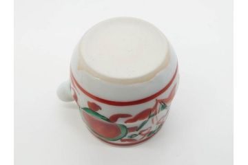 須田菁華　九谷焼　呉須赤絵　赤玉　鮮やかな色合いに気分も華やぐ急須(花、和食器、水注、茶道具、煎茶、茶器、水指、水差、共箱付き、ウコン布付き)(R-081325)