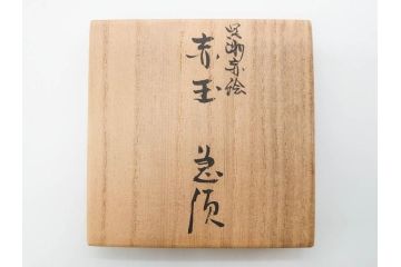 須田菁華　九谷焼　呉須赤絵　赤玉　鮮やかな色合いに気分も華やぐ急須(花、和食器、水注、茶道具、煎茶、茶器、水指、水差、共箱付き、ウコン布付き)(R-081325)