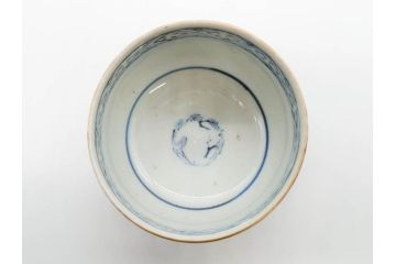 江戸期　古伊万里　赤絵　金彩　鮮やかな色彩が目を引く湯呑み5客セット(鳳凰、松竹梅、湯のみ、ぐい呑み、煎茶、茶器、和食器)(R-081328)