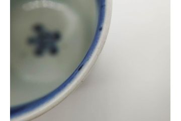 江戸期　古伊万里　染付　松竹梅　蛸唐草　細かなデザインが美しい猪口5客セット(竹筒形、蕎麦猪口、酒器、おちょこ、御猪口、湯呑み、湯のみ、和食器)(R-081329)