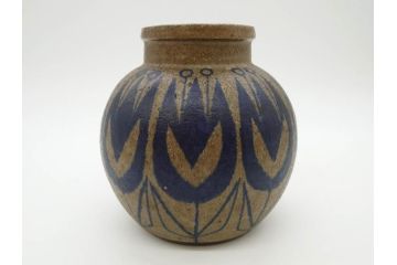 ビンテージ　デンマーク　Thomas Toft(トーマス・トフト)　18-72　深みのある土の質感が魅力の花瓶(DENMARK、ヴィンテージ、フラワーベース、花生、花瓶、花入、北欧)(R-081332)
