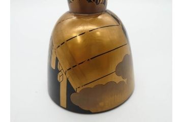 時代物　和楽器　上品な佇まいの鼓胴(金蒔絵、植物、風景、木製、漆、つづみ、打楽器、雅楽、能楽)(R-081333)