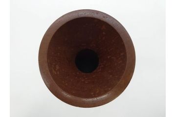 時代物　和楽器　上品な佇まいの鼓胴(金蒔絵、植物、風景、木製、漆、つづみ、打楽器、雅楽、能楽)(R-081333)