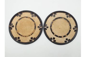 時代物　和楽器　気品を感じる小鼓(金蒔絵、水車、千鳥、木製、漆、つづみ、鼓胴、革一組2枚、調緒2本組、横調べ、縦調べ、小締、打楽器、雅楽、能楽)(R-081335)
