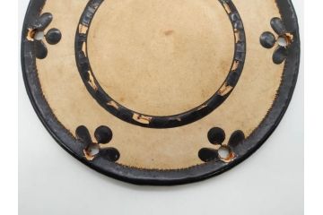 時代物　和楽器　気品を感じる小鼓(金蒔絵、水車、千鳥、木製、漆、つづみ、鼓胴、革一組2枚、調緒2本組、横調べ、縦調べ、小締、打楽器、雅楽、能楽)(R-081335)
