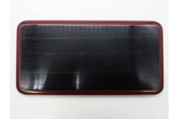 博古堂　鎌倉彫　桜花筏流水文　美麗な彫刻が目を引く長方盆(トレイ、トレー、漆器、漆芸、木製、お盆、共箱付き)(R-081346)