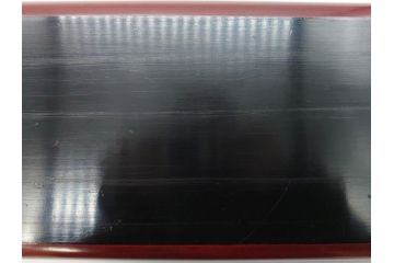 博古堂　鎌倉彫　桜花筏流水文　美麗な彫刻が目を引く長方盆(トレイ、トレー、漆器、漆芸、木製、お盆、共箱付き)(R-081346)