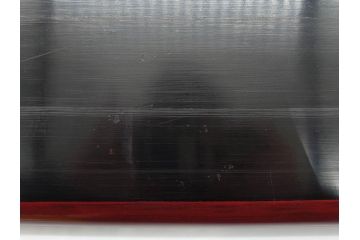 博古堂　鎌倉彫　桜花筏流水文　美麗な彫刻が目を引く長方盆(トレイ、トレー、漆器、漆芸、木製、お盆、共箱付き)(R-081346)