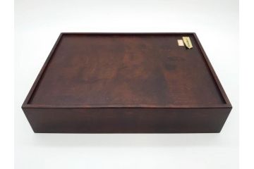 北海道民芸家具　シックな色合いが魅力の書類箱&花台(木製、文箱、手許箱、収納箱、飾り台、陳列台、ディスプレイ台)(R-081347)