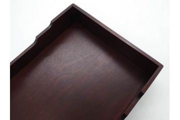 北海道民芸家具　シックな色合いが魅力の書類箱&花台(木製、文箱、手許箱、収納箱、飾り台、陳列台、ディスプレイ台)(R-081347)